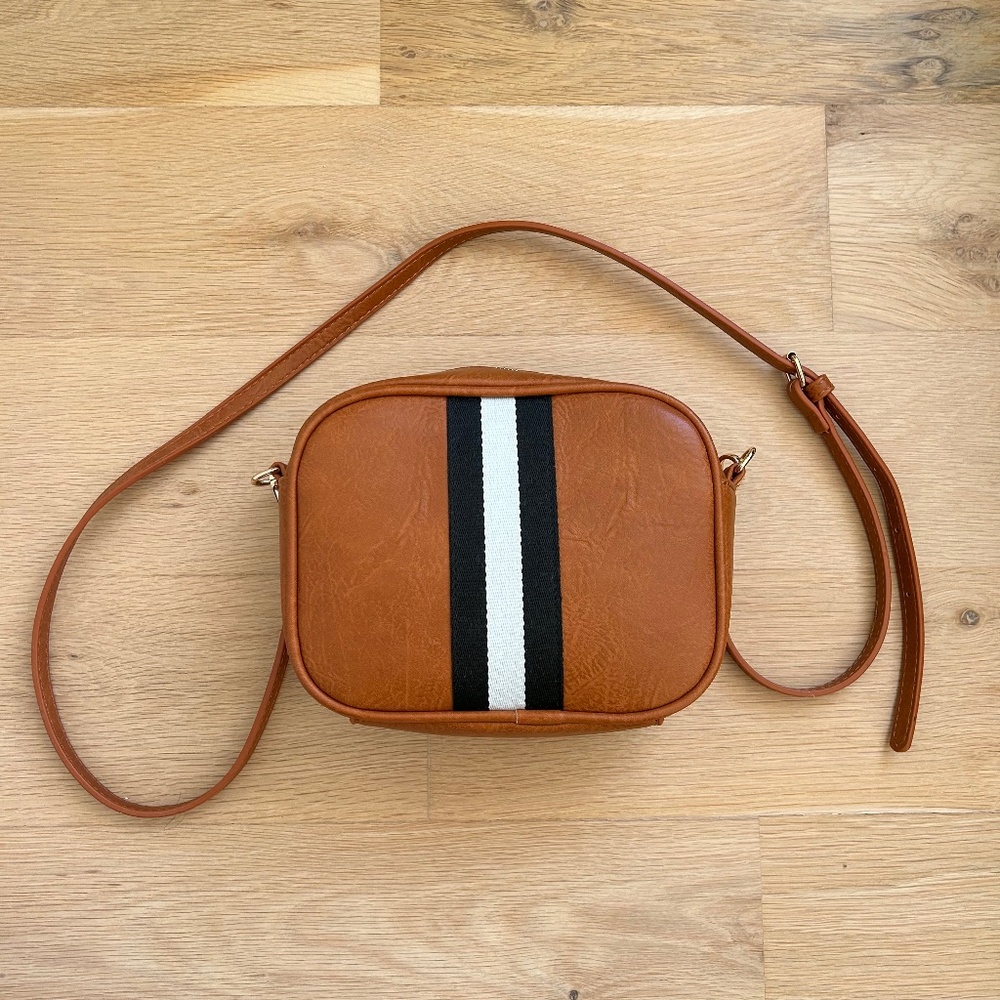 ocial Threads x The Motherchic Striped Camera Bag Camel